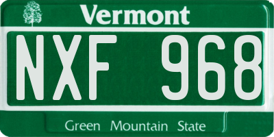 VT license plate NXF968