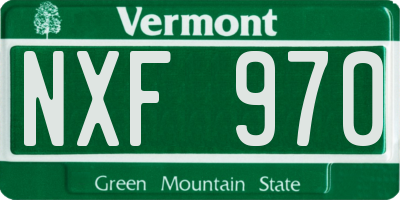VT license plate NXF970