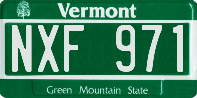 VT license plate NXF971