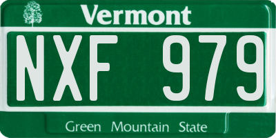 VT license plate NXF979