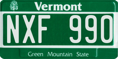 VT license plate NXF990