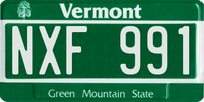 VT license plate NXF991