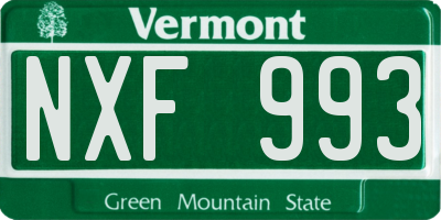 VT license plate NXF993