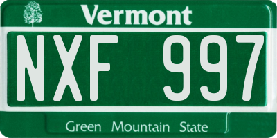 VT license plate NXF997