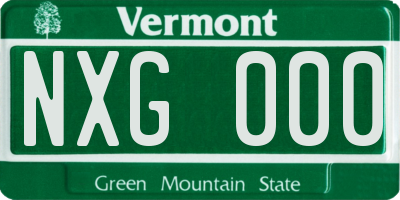 VT license plate NXG000