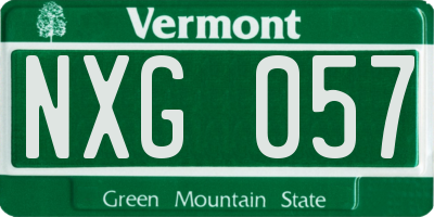 VT license plate NXG057