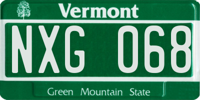 VT license plate NXG068