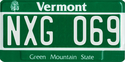 VT license plate NXG069