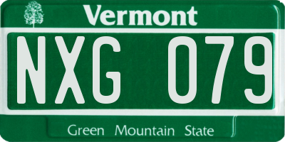 VT license plate NXG079