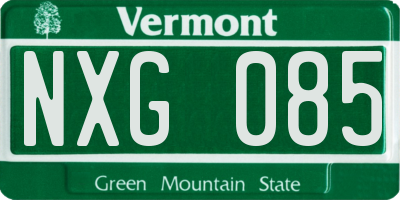 VT license plate NXG085
