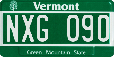 VT license plate NXG090