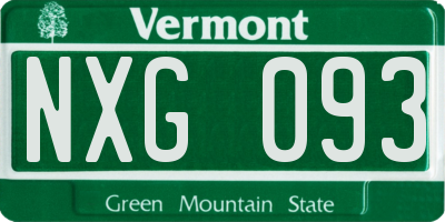 VT license plate NXG093
