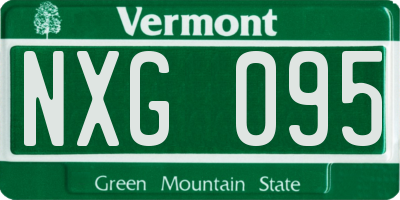 VT license plate NXG095