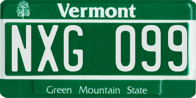 VT license plate NXG099