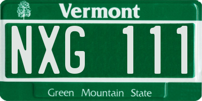 VT license plate NXG111