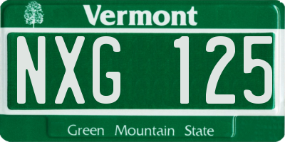 VT license plate NXG125