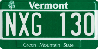 VT license plate NXG130