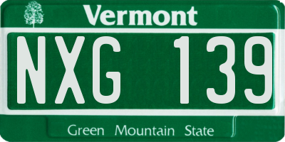 VT license plate NXG139