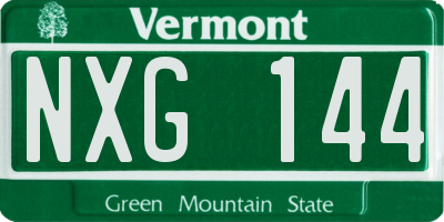 VT license plate NXG144