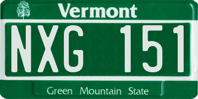 VT license plate NXG151