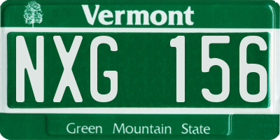 VT license plate NXG156