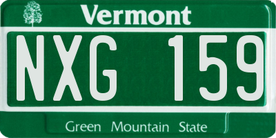 VT license plate NXG159