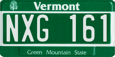 VT license plate NXG161