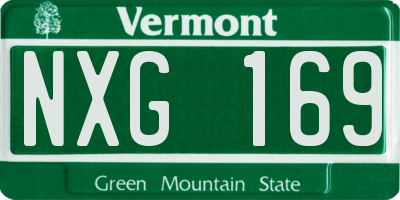 VT license plate NXG169