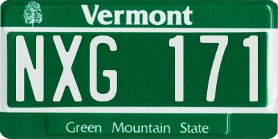 VT license plate NXG171