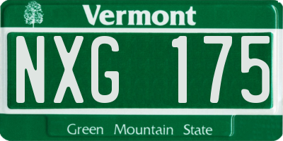 VT license plate NXG175