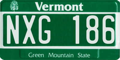 VT license plate NXG186