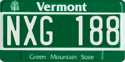 VT license plate NXG188