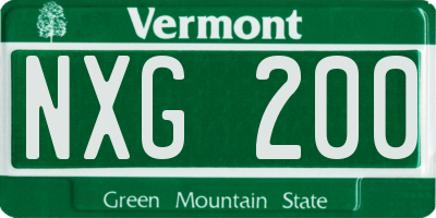 VT license plate NXG200