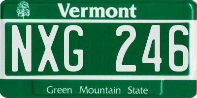 VT license plate NXG246