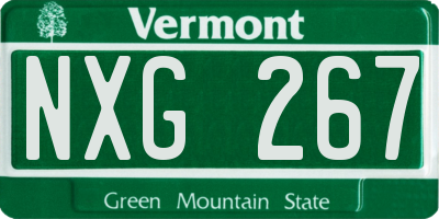 VT license plate NXG267