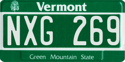 VT license plate NXG269
