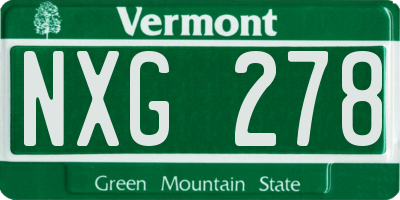 VT license plate NXG278