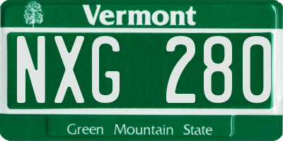VT license plate NXG280