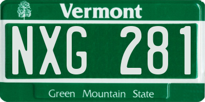 VT license plate NXG281