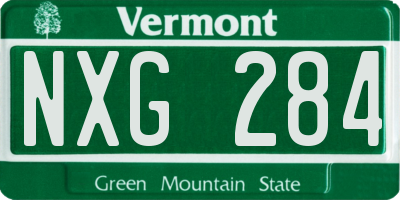 VT license plate NXG284