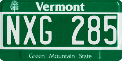 VT license plate NXG285