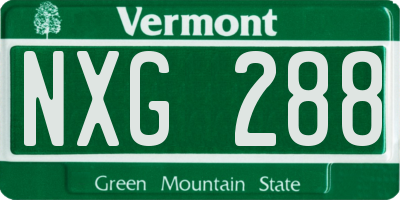 VT license plate NXG288