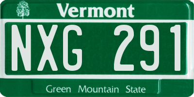 VT license plate NXG291