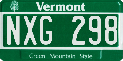 VT license plate NXG298