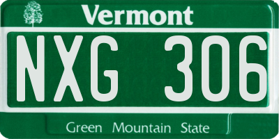VT license plate NXG306