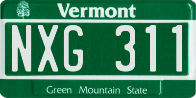 VT license plate NXG311