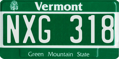 VT license plate NXG318