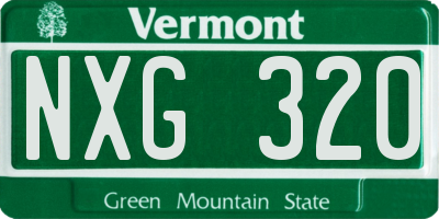 VT license plate NXG320