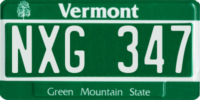 VT license plate NXG347