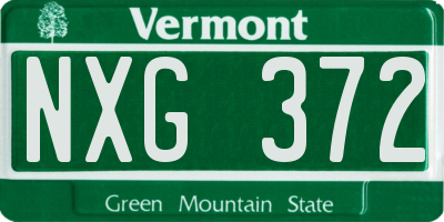 VT license plate NXG372